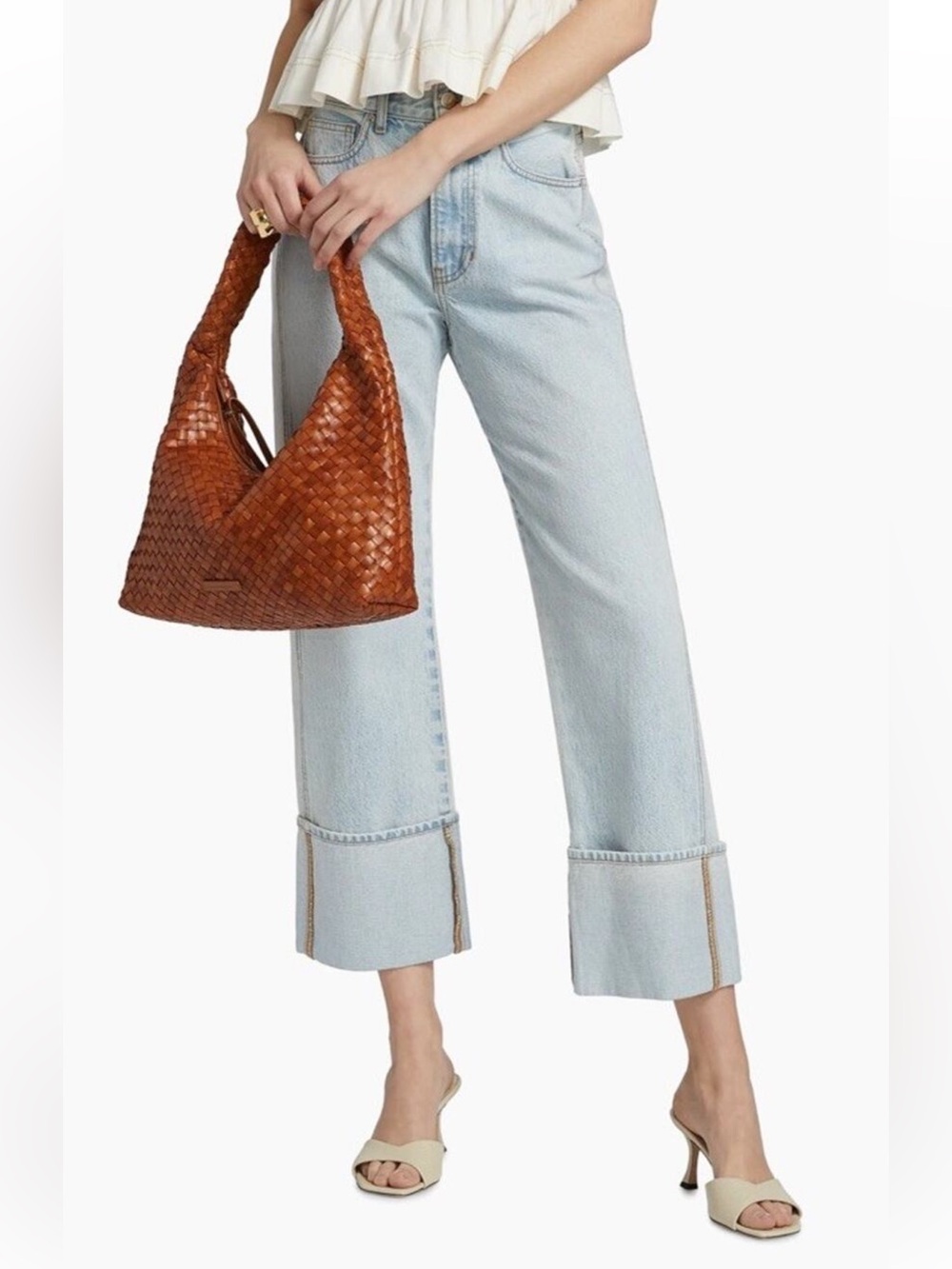 Veronica Beard Dylan Cropped in Pale Stone. NWT